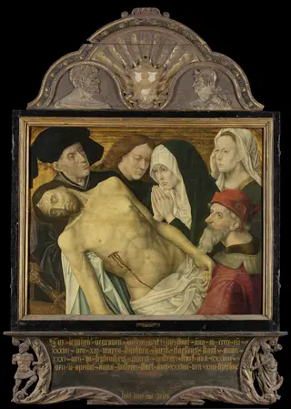 Central panel of a Memorial Triptych, formerly called the Gertz Memorial Triptych, with the Lamentation