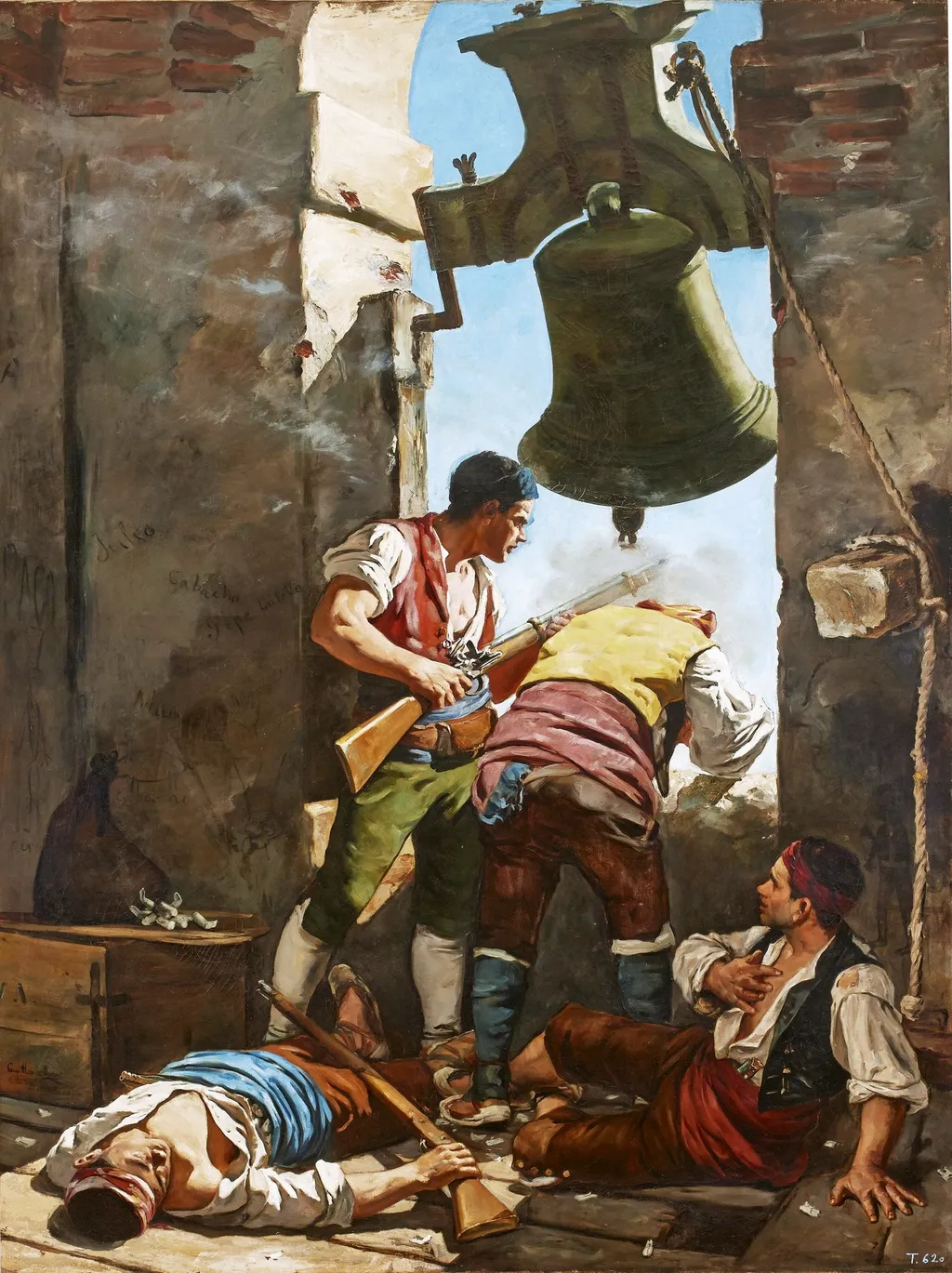 Heroic defense of the tower of San Agustín in Zaragoza in the War of Independence, by César Álvarez Dumont, oil, 1892