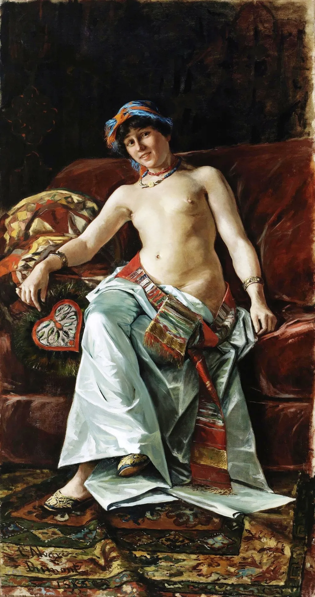 La odalisca, by César Álvarez Dumont, oil, 1893