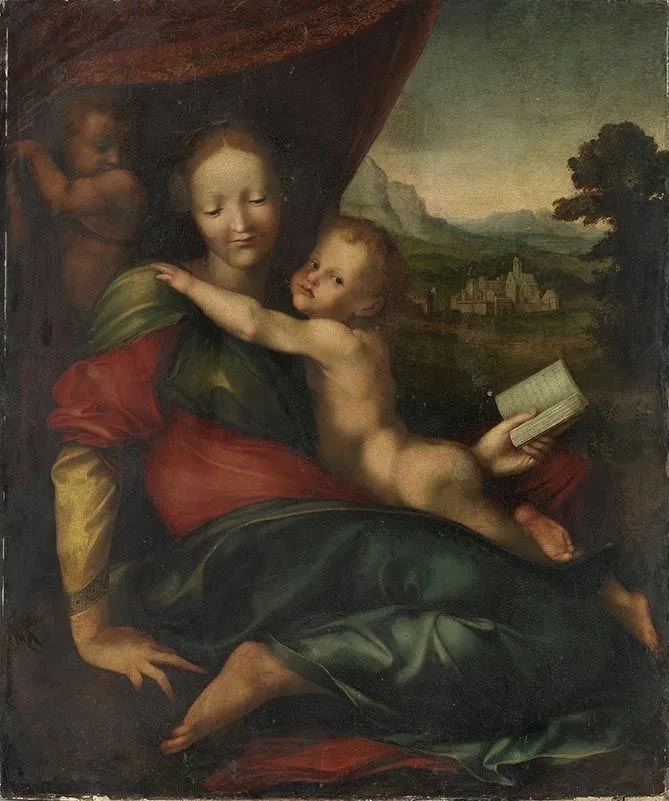 Mary with child and Saint John, by Cesare da Sesto, oil, 1513