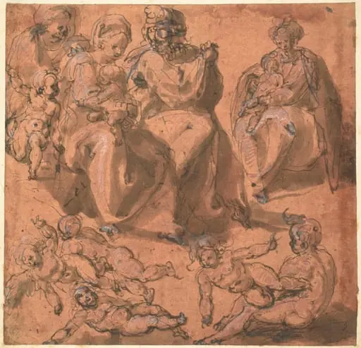 Studies of a Holy Family, by Cesare Pollini
