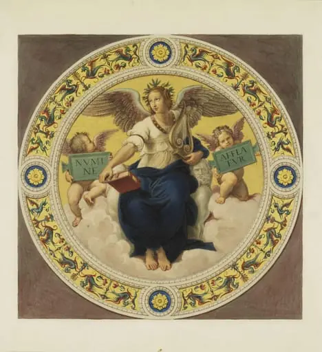 Copy after Raphael’s ceiling fresco representing ‘Poetry’ in the Stanza della Segnatura (Vatican Palace, Rome,1509-11), 1864, by Cesari Mariannecci