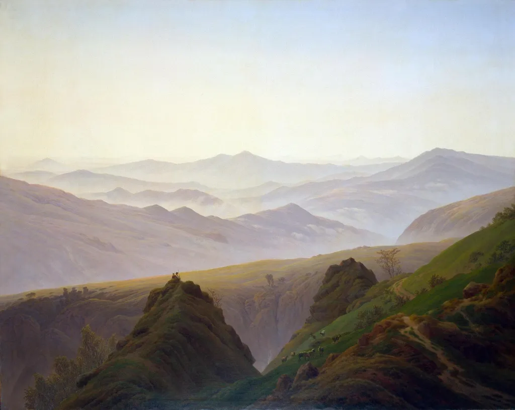 Morning in the Mountains, by Caspar David Friedrich, oil, 1820