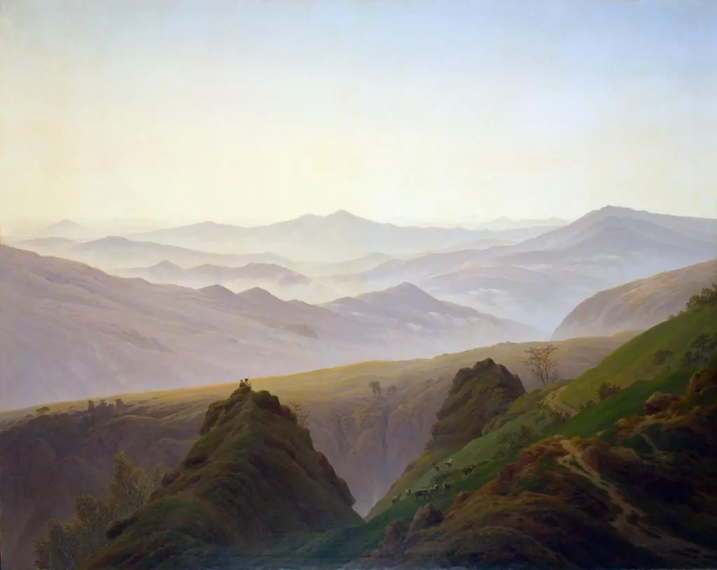 Morning in the Mountains, by Caspar David Friedrich, oil, 1820