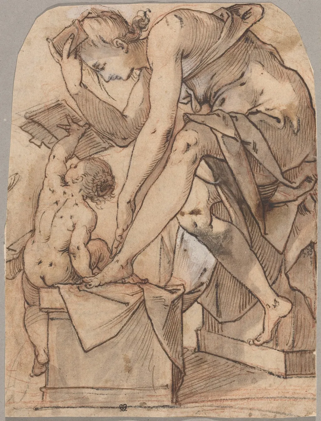 The Toilet of Venus, by Joseph Heintz the Elder, chalk, 1590