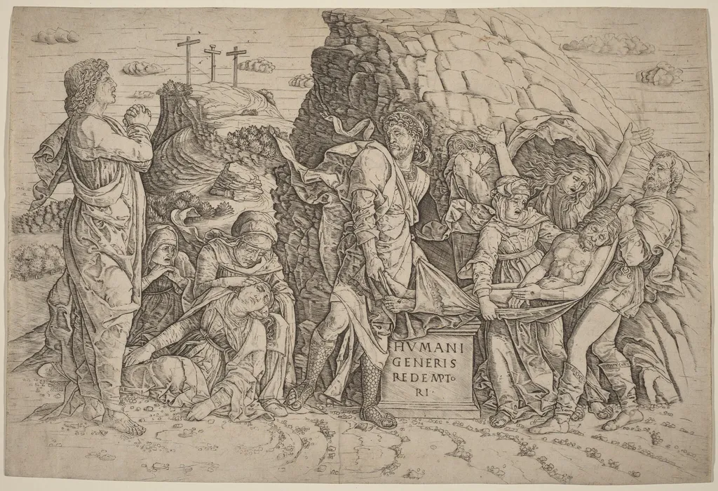 The Entombment, by Giovanni Antonio da Brescia, ink, 1509