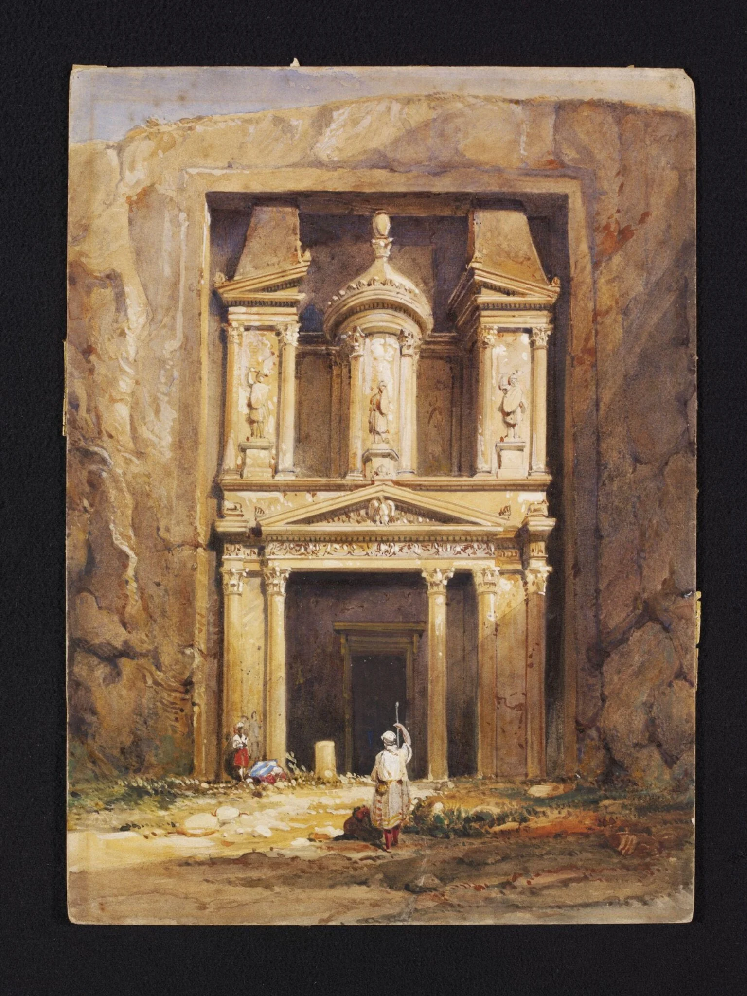 Front view of the Khasné, Petra, detail