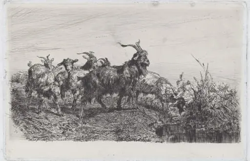 Kids by a Pond, by Filippo Palizzi, ink, 1870