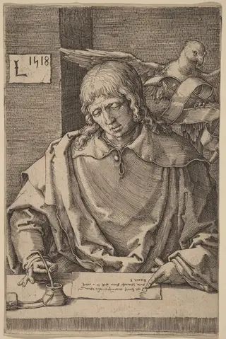 Saint John, by Lucas van Leyden, ink, 1518