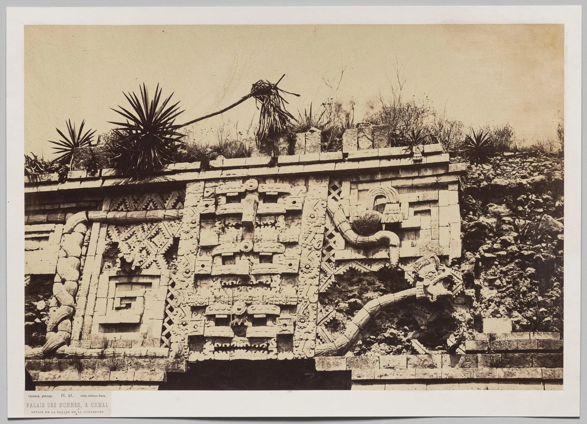 Palace of the Nuns at Uxmal (detail from the façade of the snake), detail