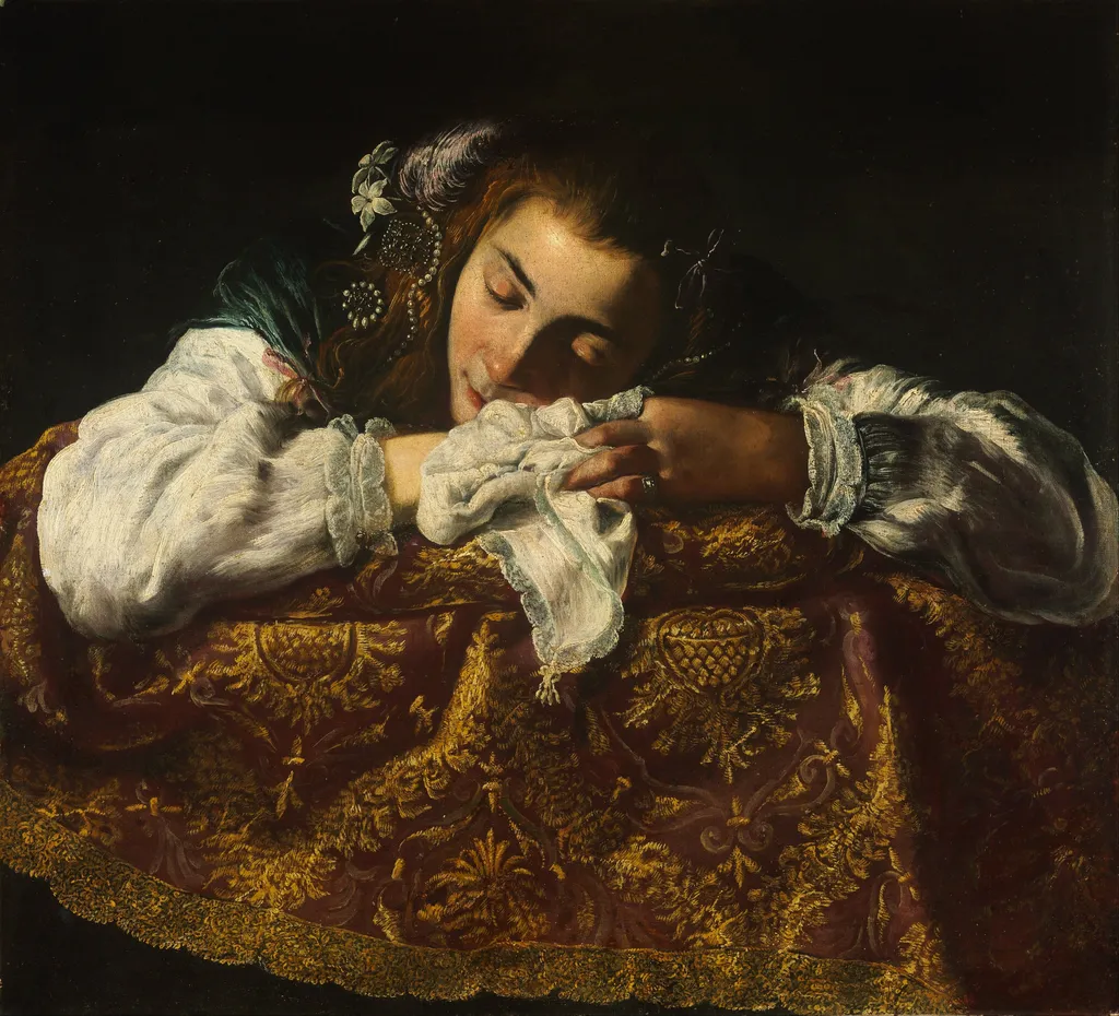 Sleeping Girl, by Domenico Fetti, oil, 1615