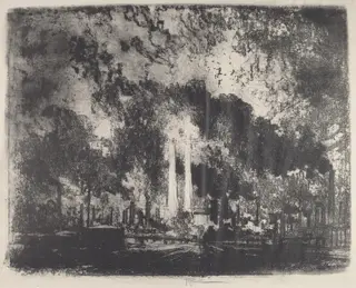 Oil Refining, Whiting, Indiana, by Joseph Pennell, ink, 1915