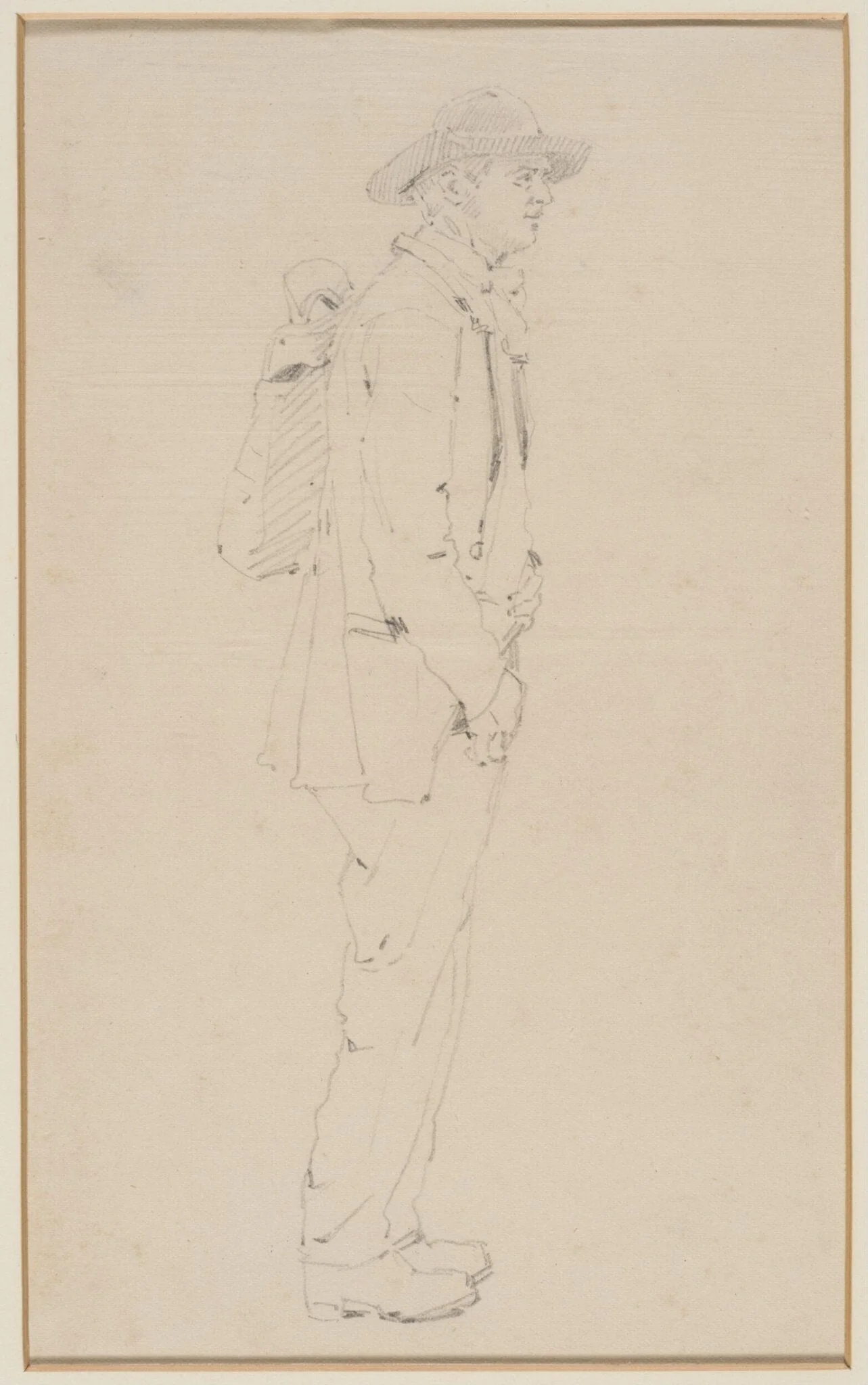 Drawing of a man, detail