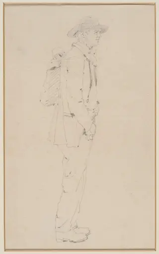 Drawing of a man, by Alfred William Rich, 1898