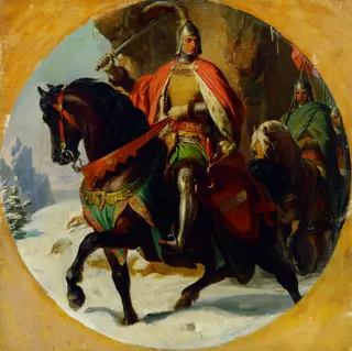 Battle of Albrecht I. over the Semming 1292, by Karl von Blaas, oil, 1868