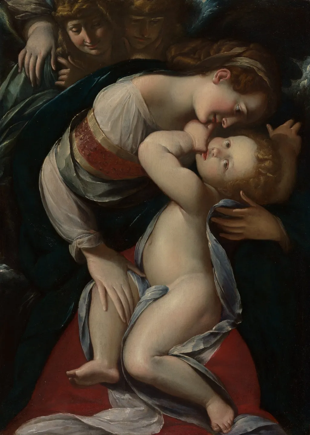 Virgin and Child with Angels, by Giulio Cesare Procaccini, oil, 1610