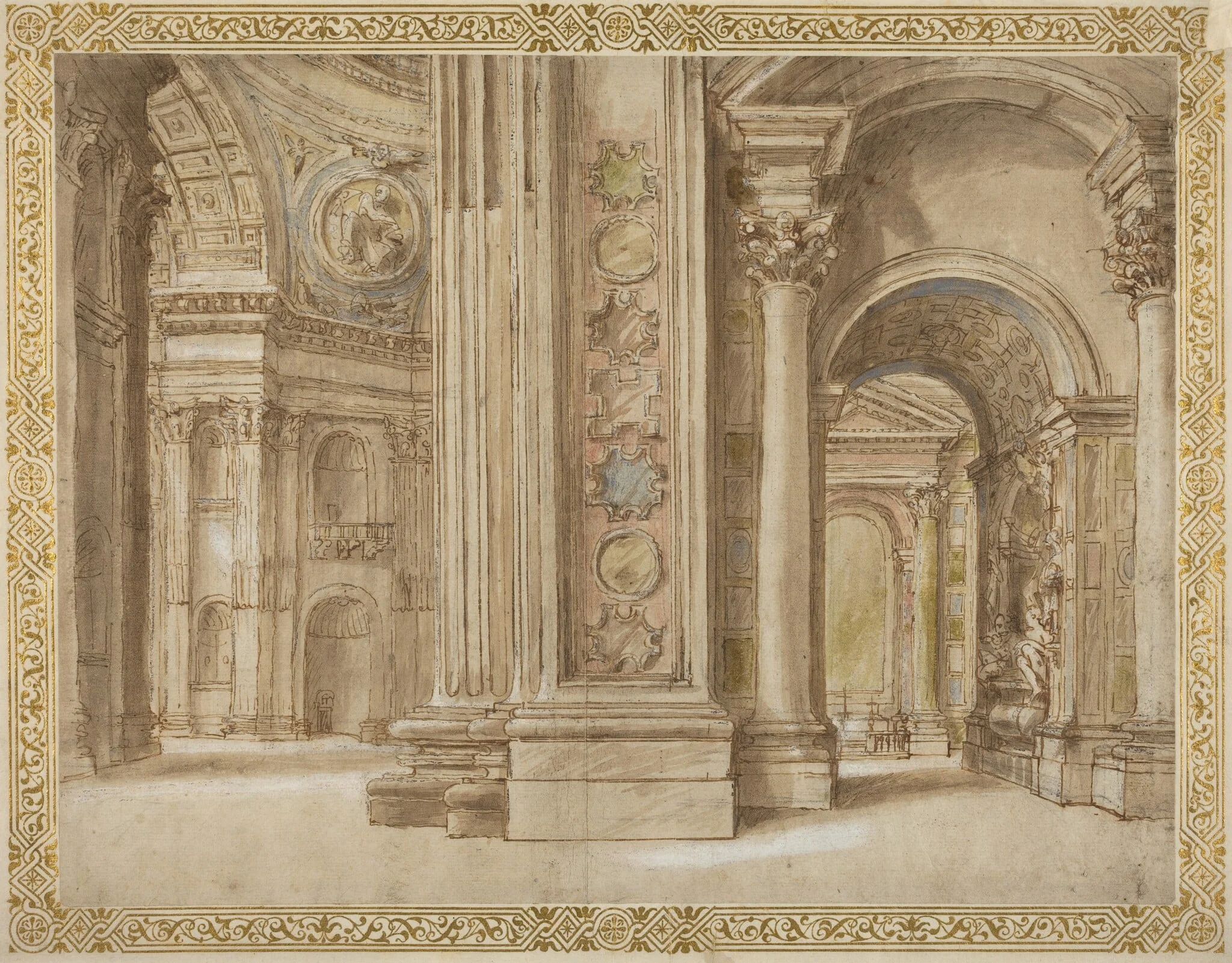 The Interior of Saint Peter's, Rome, detail