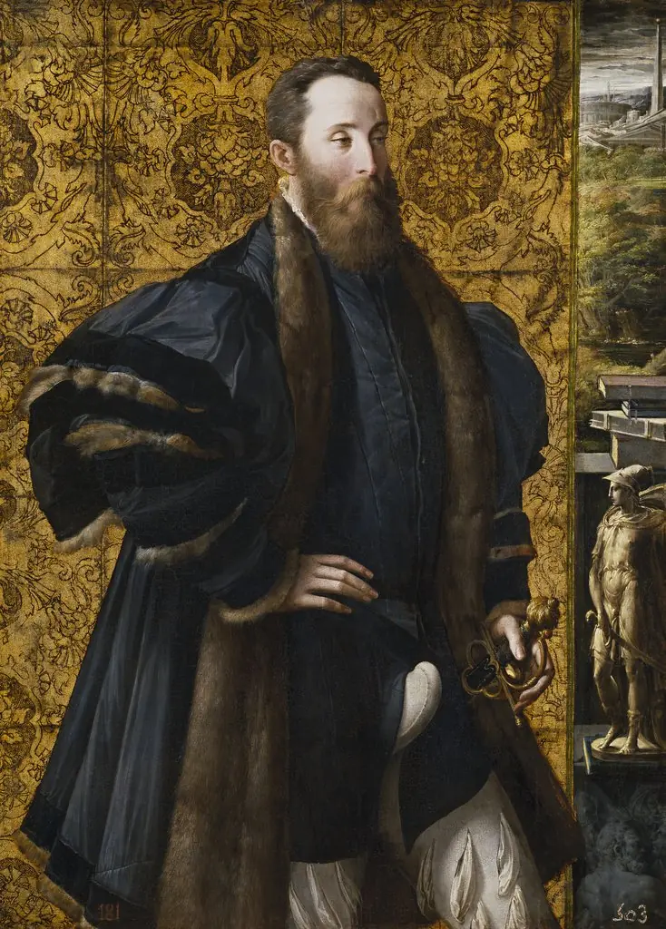 Portrait of Pier Maria Rossi di San Secondo, by Parmigianino, oil, 1535