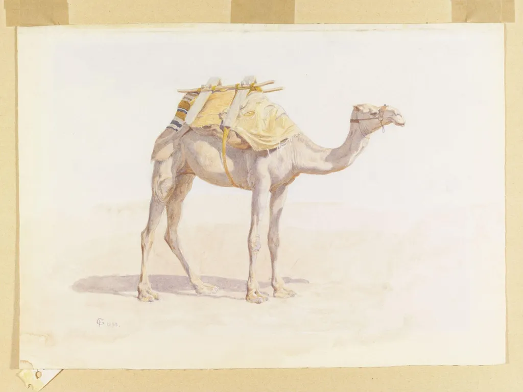 Baggage Camel, by Frederick Goodall, watercolor, 1893