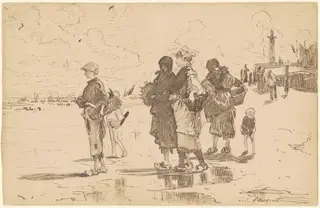 En route pour la pêche (Setting Out to Fish), by John Singer Sargent, ink, 1878