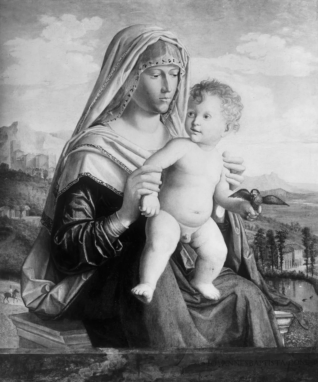 Mary with the Child, by Giovanni Battista Cima da Conegliano, paint, 1500
