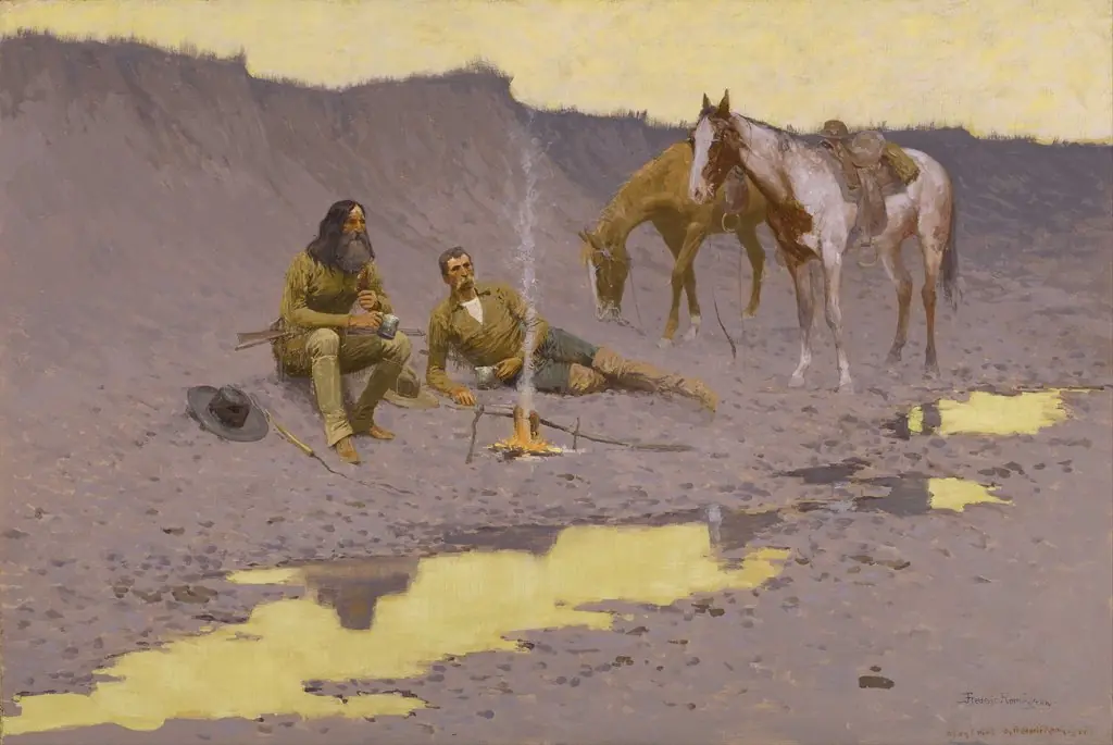 A New Year on the Cimarron, by Frederic Remington, oil, 1903