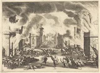 Il Solimano, Act V, by Jacques Callot, ink, 1620