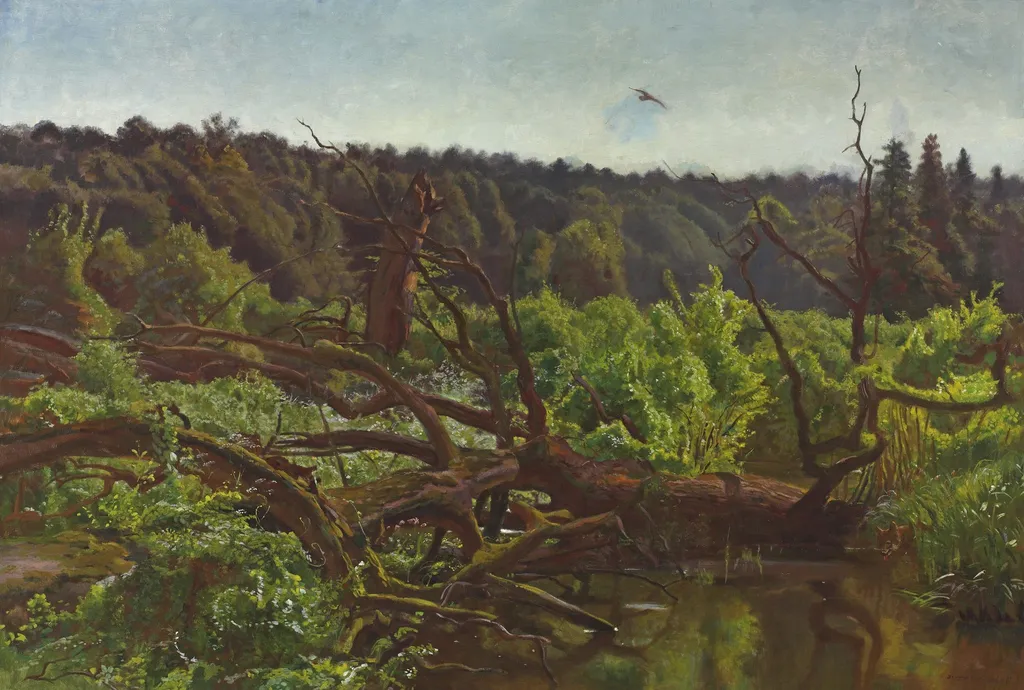 Deep forest – Windthrows, by Józef Chełmoński, oil, 1902