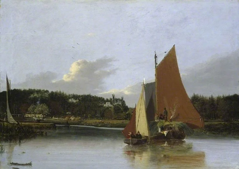Boats on the Yare near Bramerton, Norfolk, detail