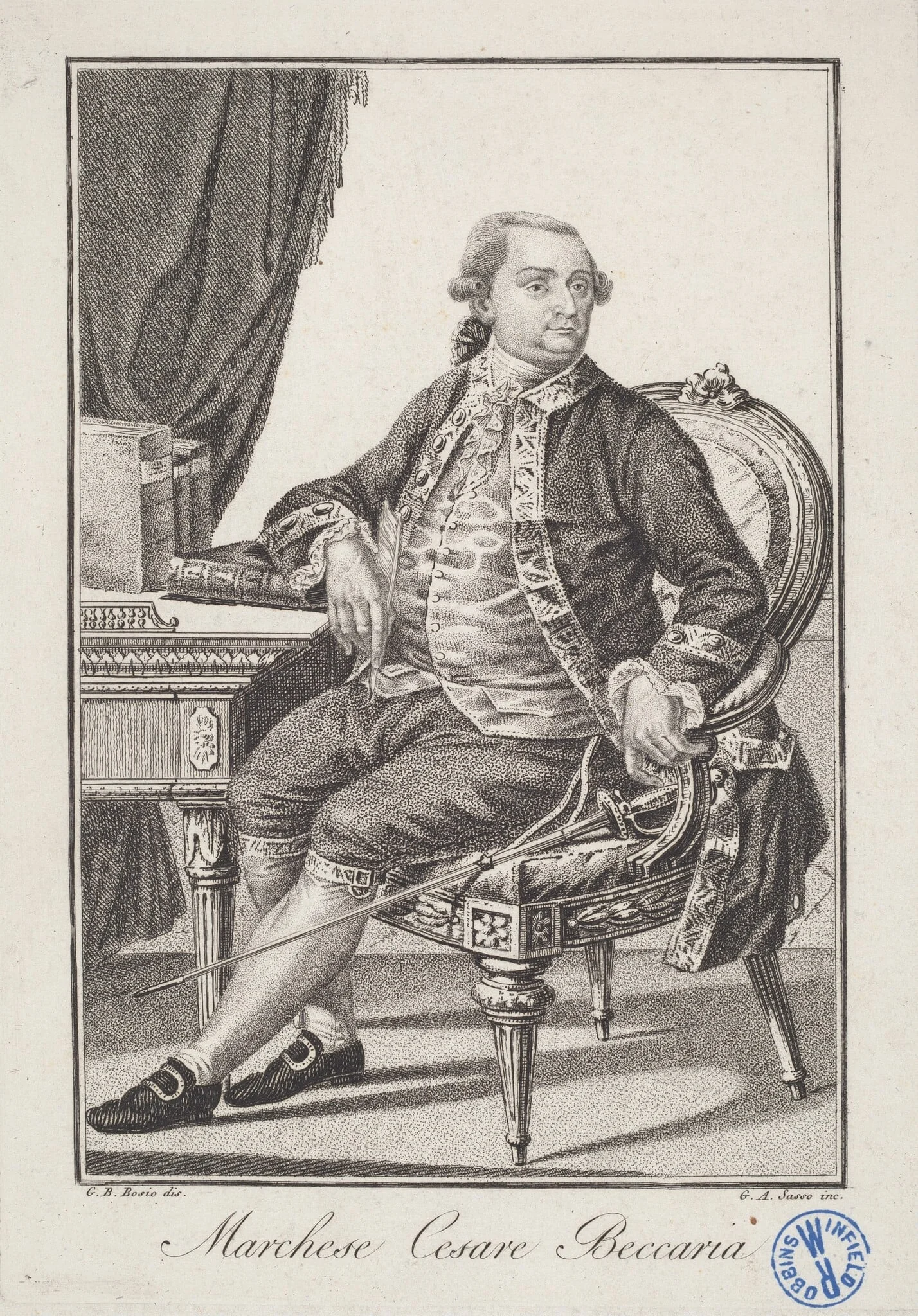 Marchese Cesare Beccaria, detail