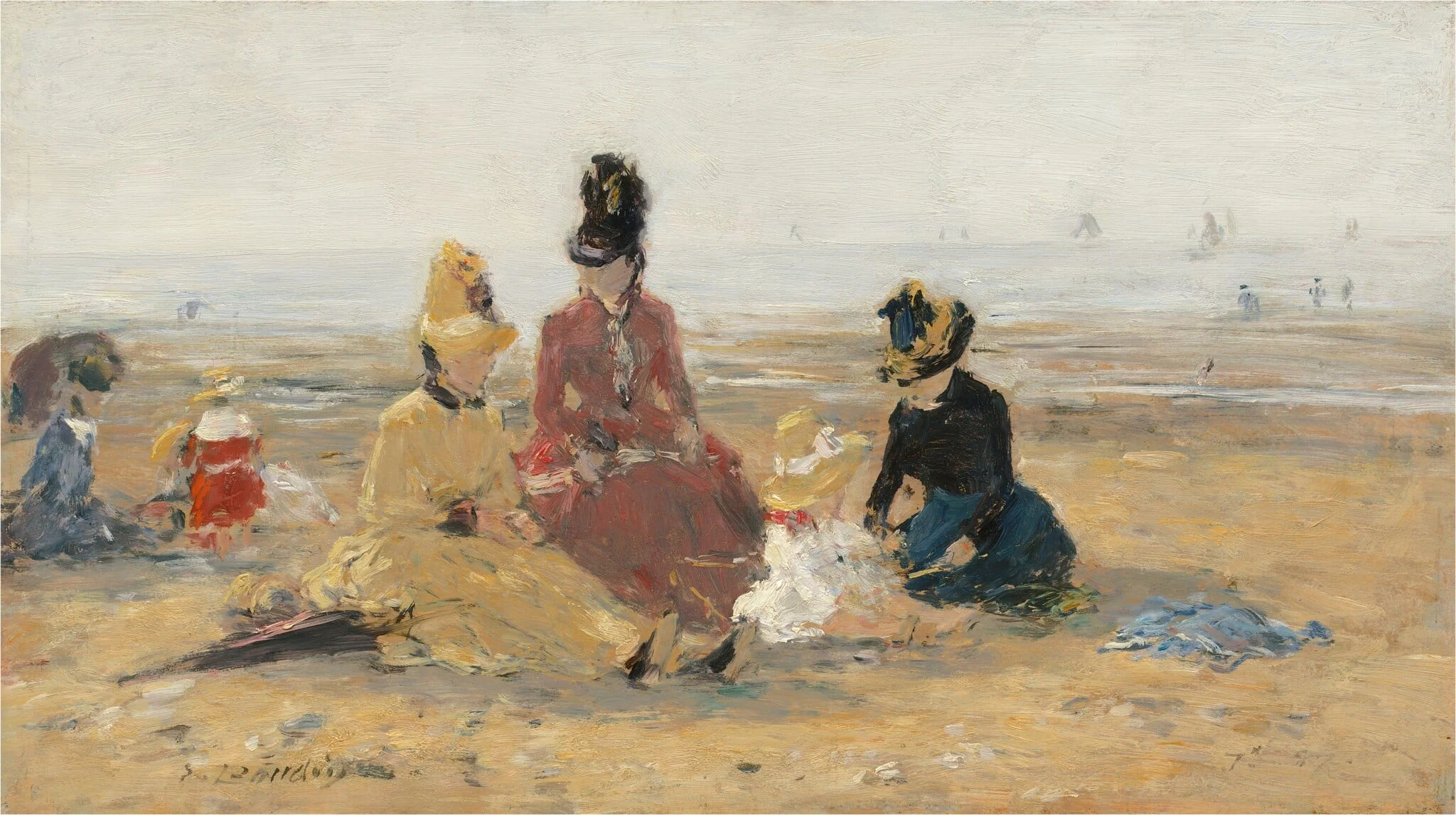 On the Beach, Trouville, detail