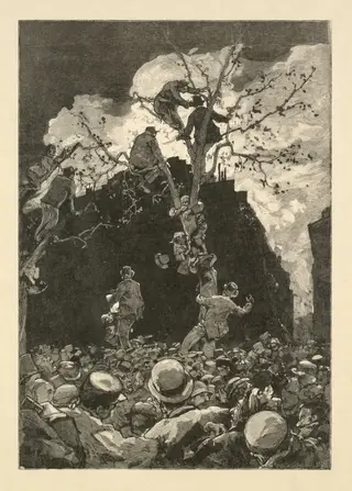 Men Watching a Fire, by 1849–1918); printed with the collaboration of B. D. F. Tony Beltrand (French, 1847–1904); Eugène Dété (French, 1848–1922) and Frédéric Rognon called Florian Auguste Lepère (French, 1883