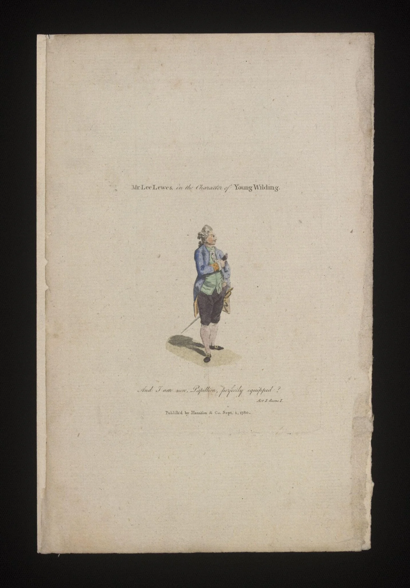 Mr Lee Lewes in the character of Young Wilding, detail