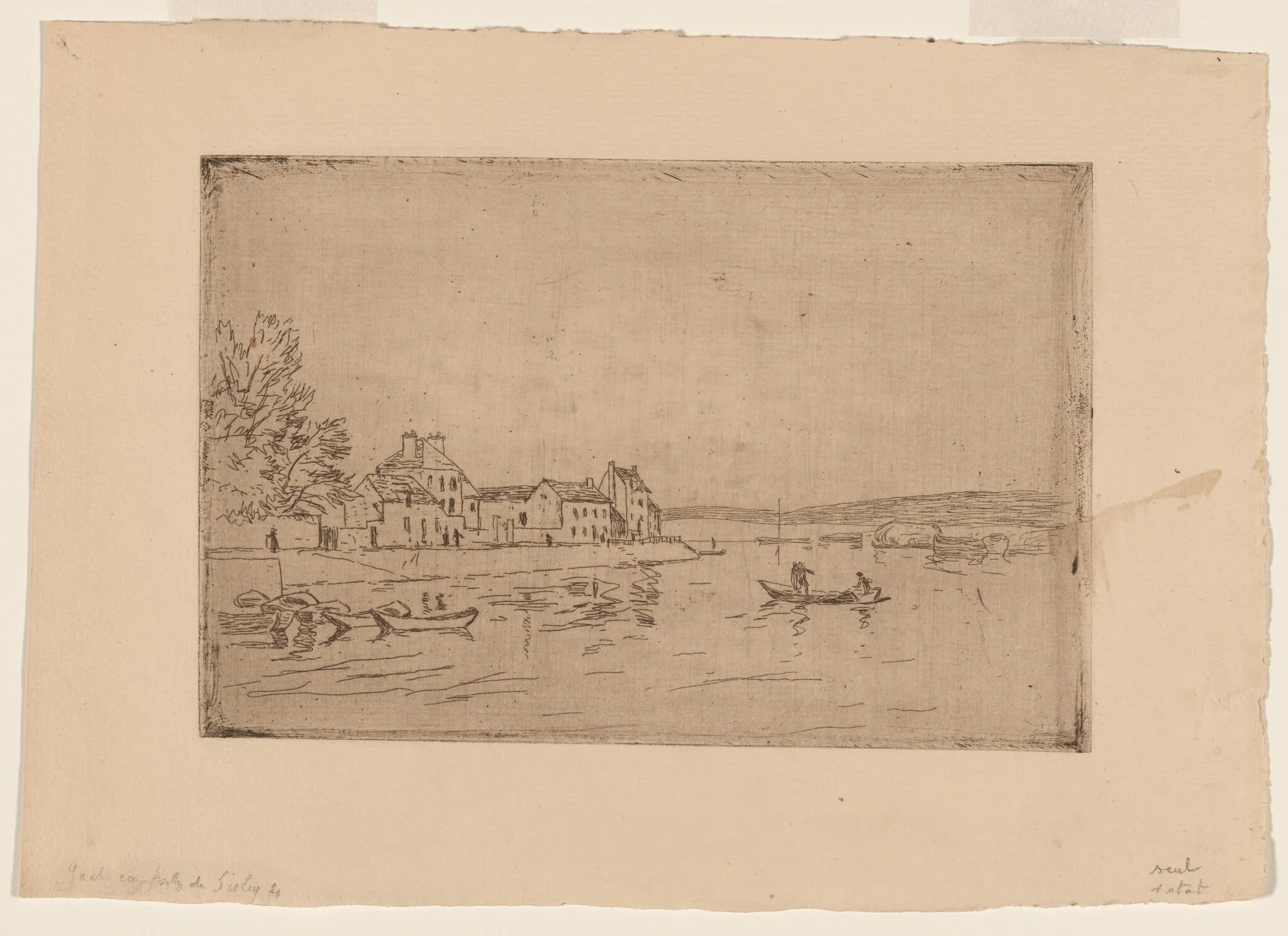 On the Banks of the Loing: Six Boats at their Moorings, detail