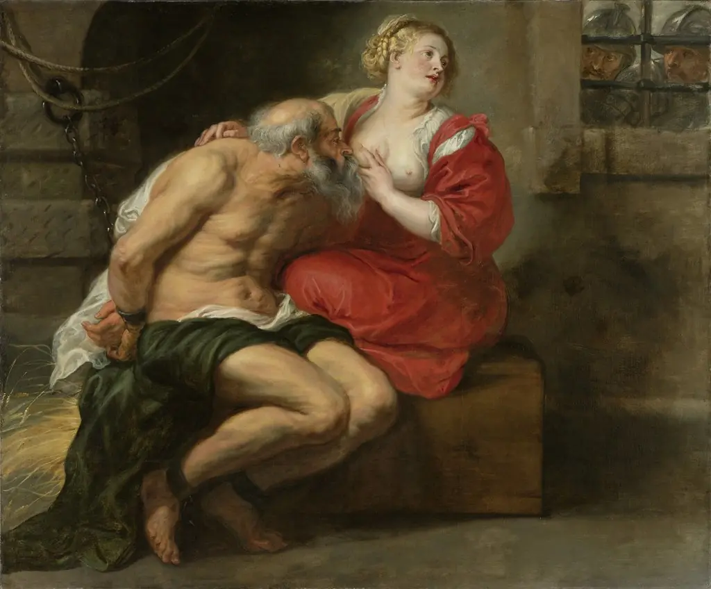 Cimon and Pero (Roman Charity), by Peter Paul Rubens, oil, 1630