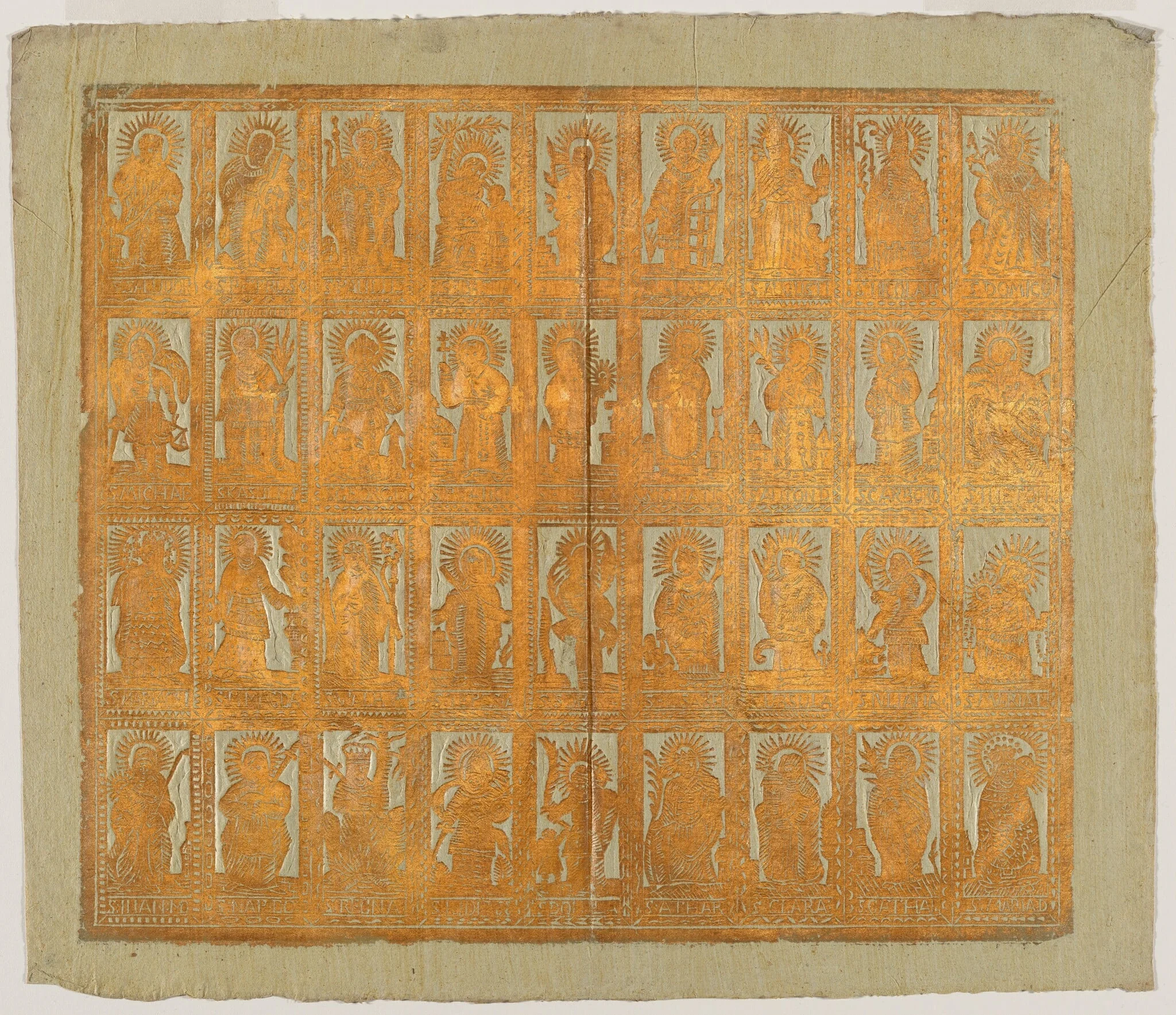 Endpaper with Saints, detail