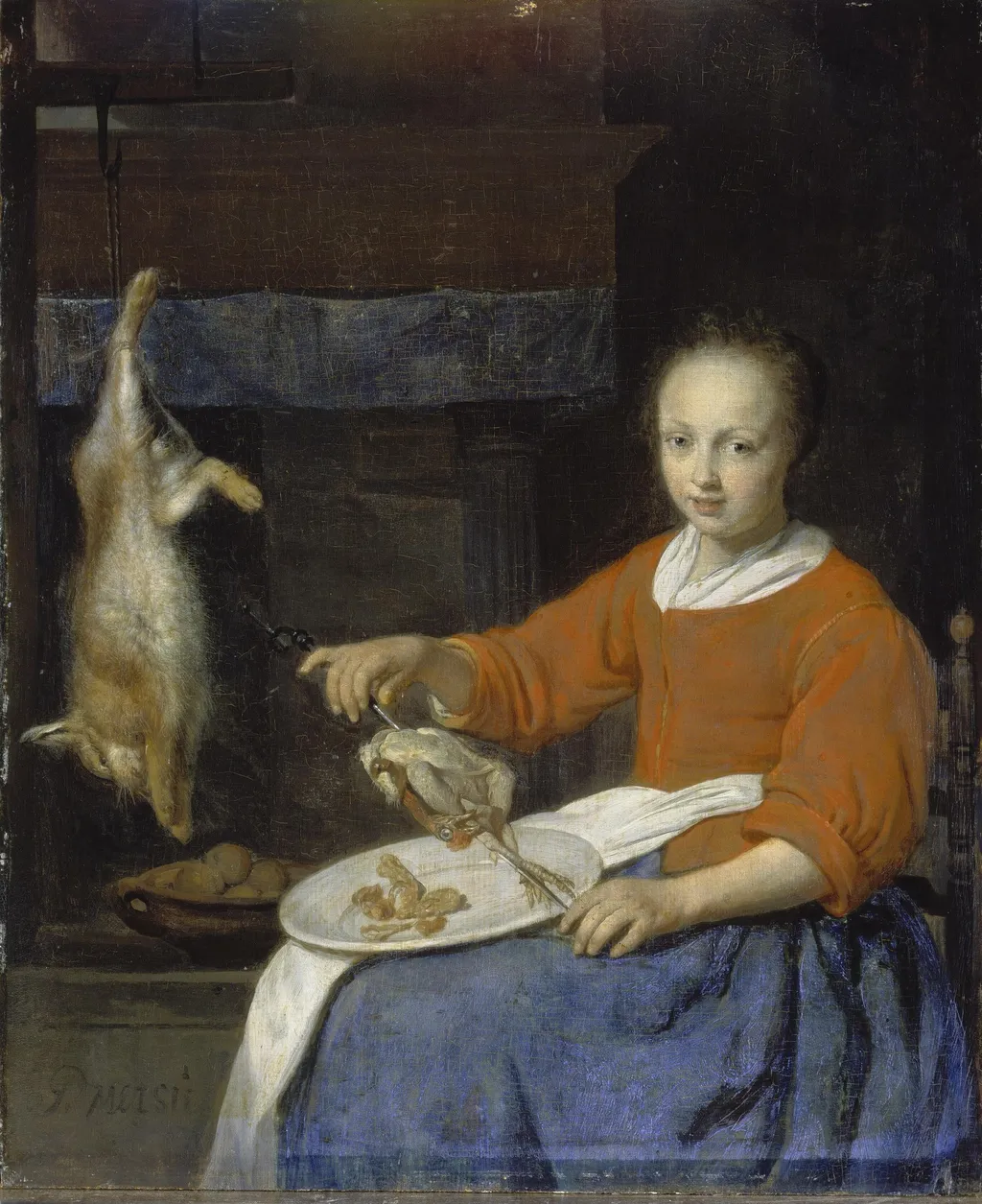 The Kitchenmaid, by Gabriel Metsu, oil, 1656