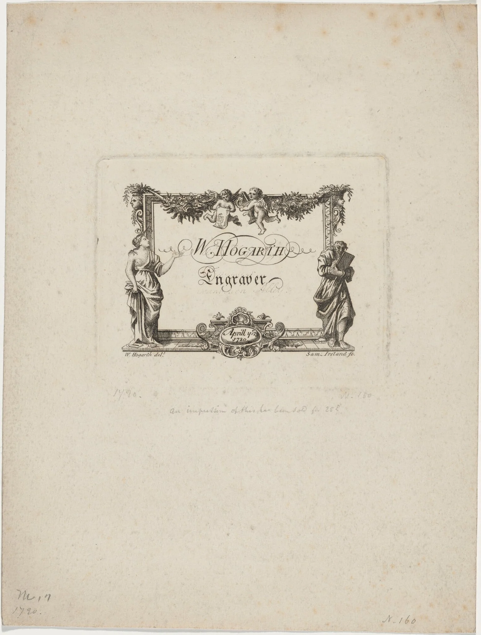 William Hogarth's Business Card, detail
