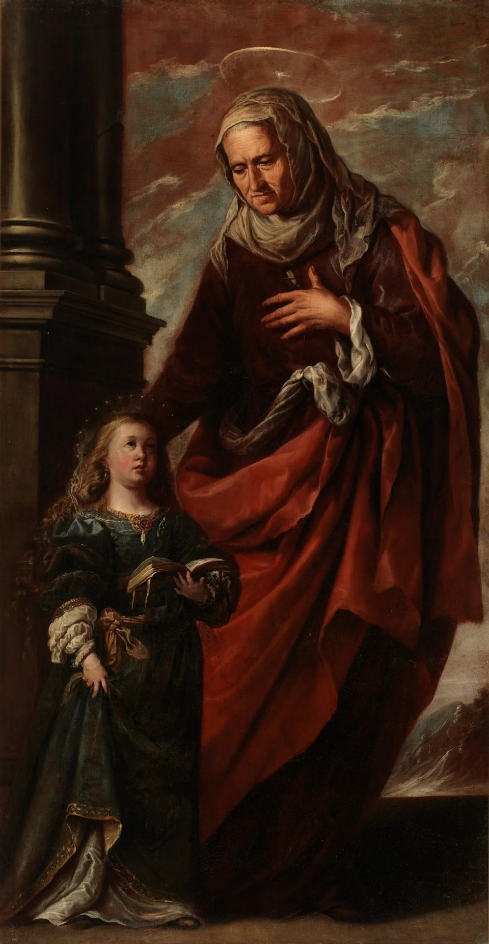 Santa Ana conduciendo a la Virgen, detail