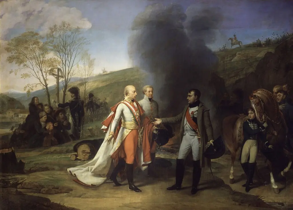 Interview Between Napoleon and Francis II after the Battle of Austerlitz, by Antoine-Jean Gros, oil, 1812