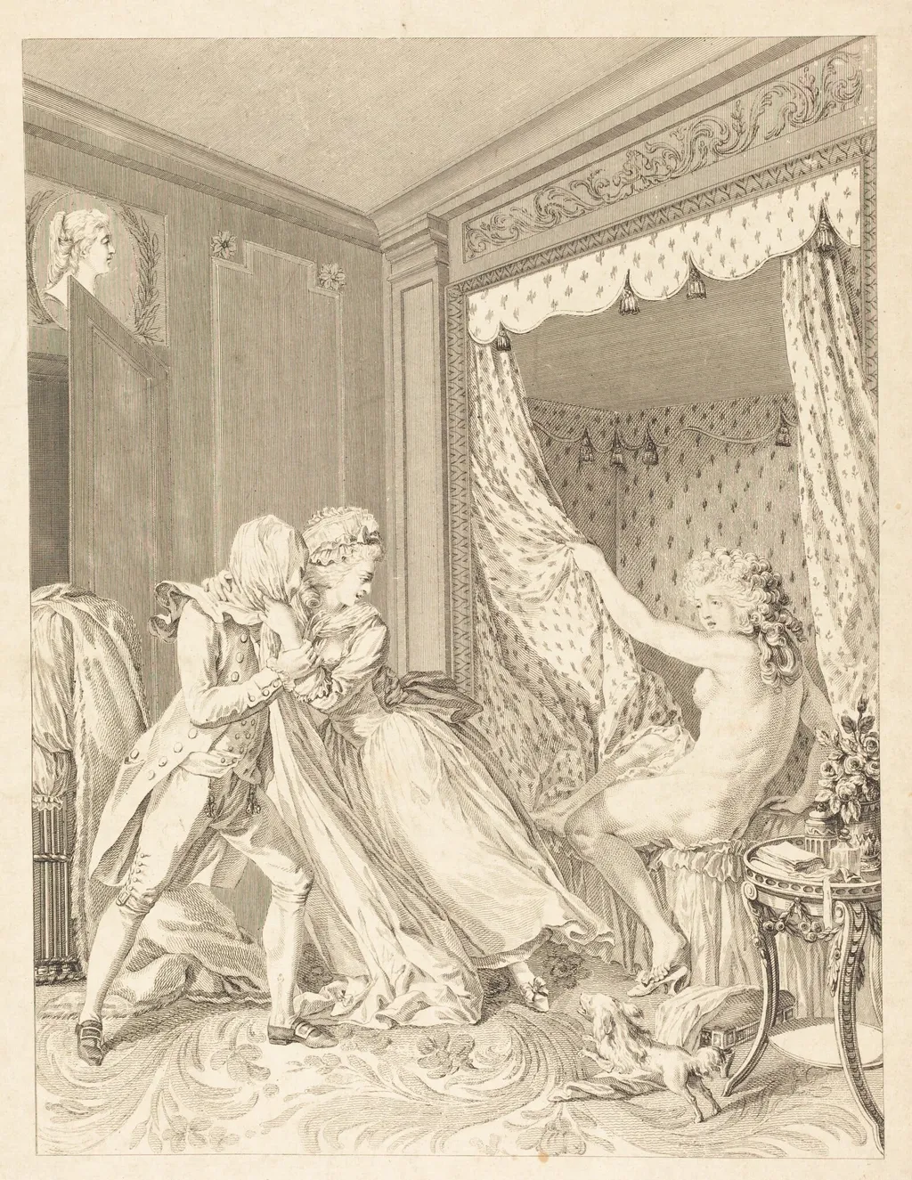 L'Indiscret, by Francois-Nicolas-Barthelemy Dequevauviller, ink, 1786