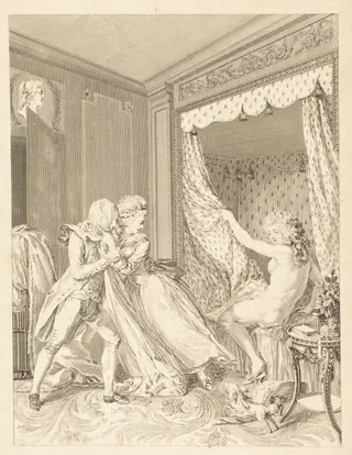L'Indiscret, by Francois-Nicolas-Barthelemy Dequevauviller, ink, 1786