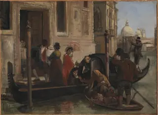 Landing in Venice. In the Distance S. Maria delle Salute, by Wilhelm Marstrand, unspecified, 1854