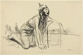 Grace!, by Jean-Louis Forain, ink, 1916