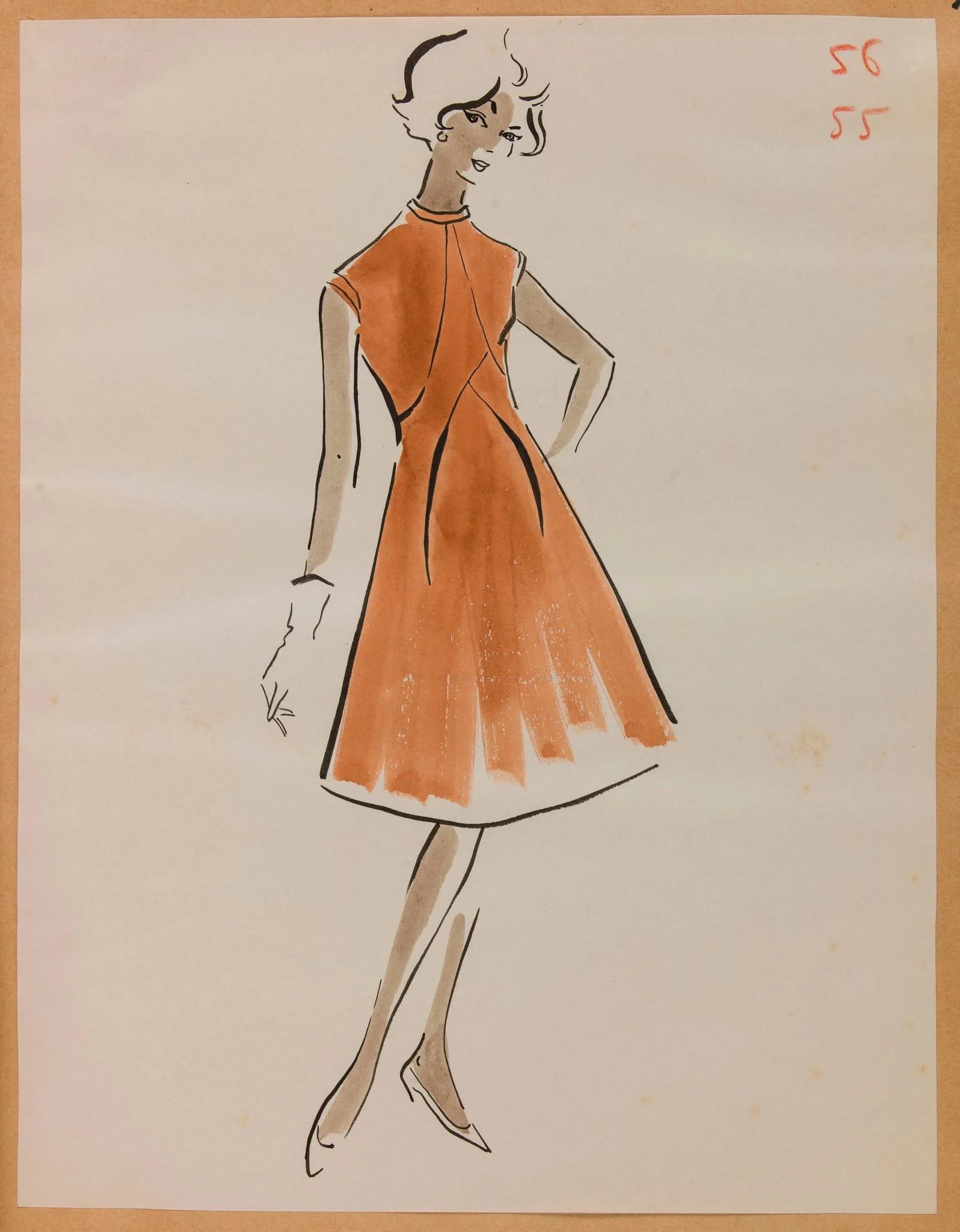 Robe sans manches rouille, detail