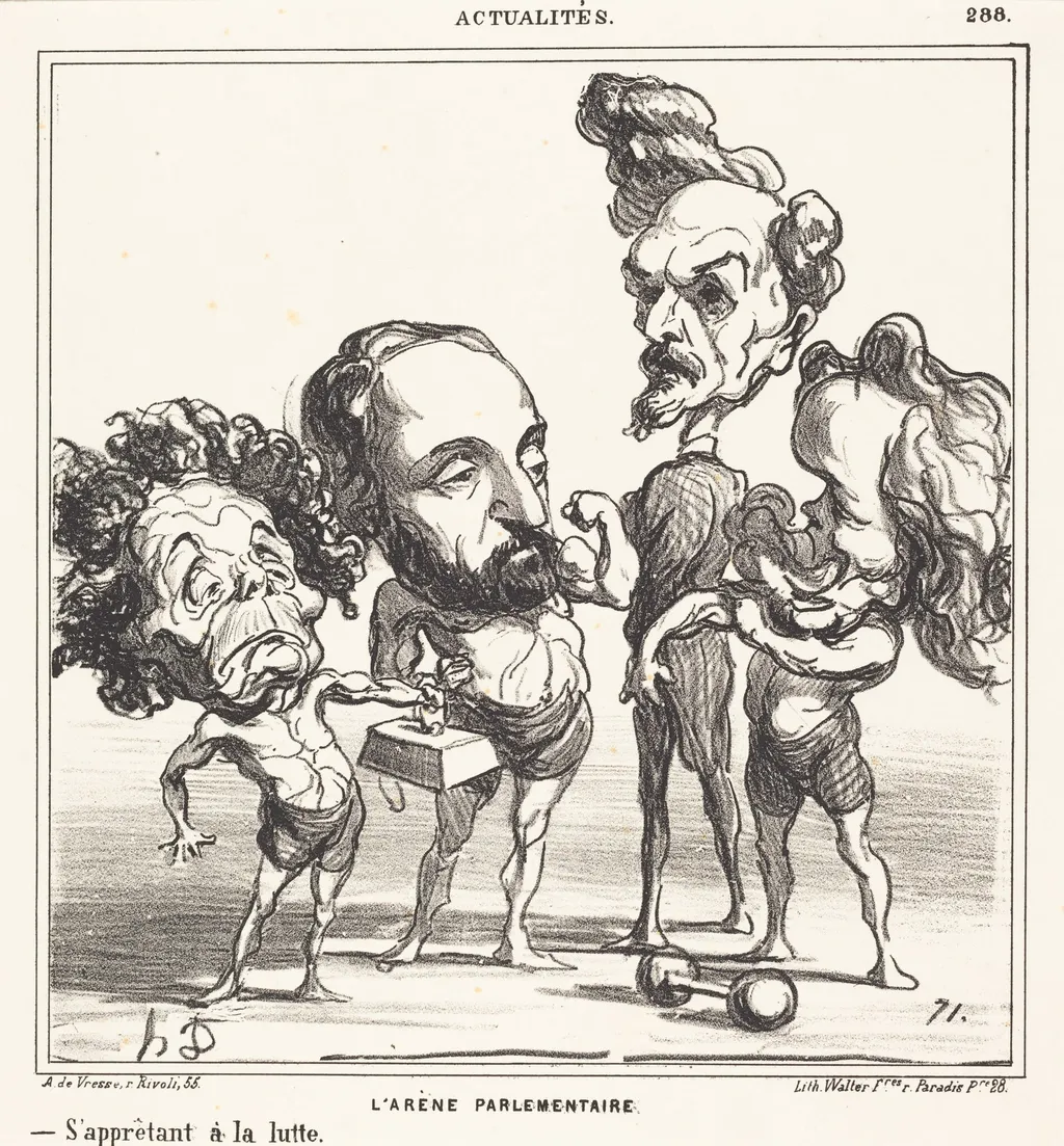 L'Arène parlementaire, by Honoré Daumier, ink, 1870