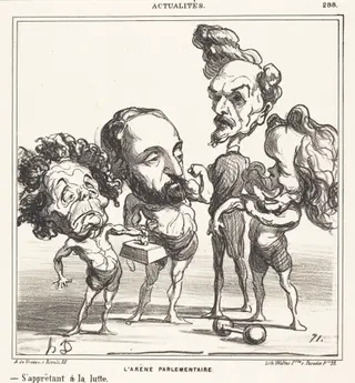 L'Arène parlementaire, by Honoré Daumier, ink, 1870