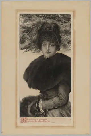 A Winter's Walk, by James Jacques Joseph Tissot, ink, 1880