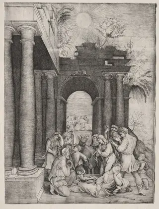 The Adoration of the Shepherds, by Master H. E., 1504