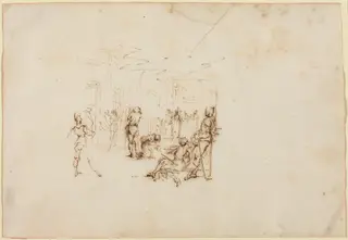 Saint Matthew, by Stefano Della Bella, ink, 1637